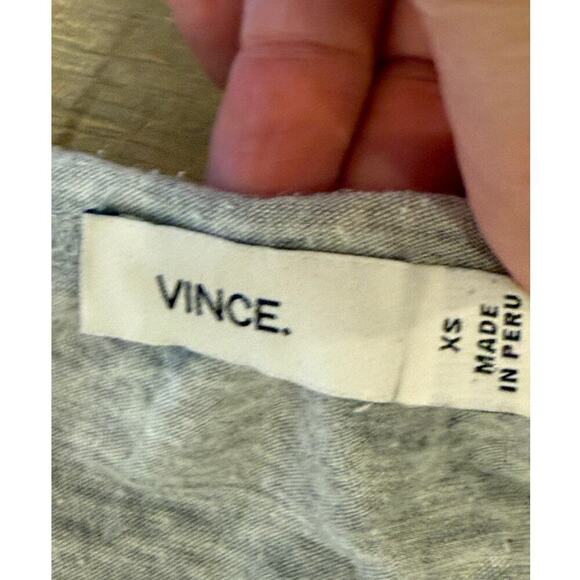 VINCE Heather Gray V Neck Tee T-Shirt Top Women size XS - Picture 6 of 8